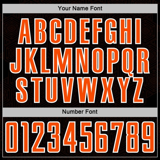 Sublimation Sports Uniform Soccer Black Shape Custom Geometric Jersey Orange-White