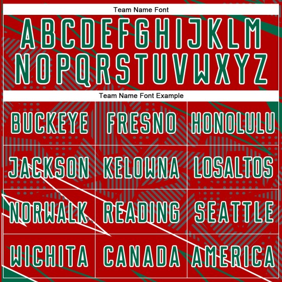 Red Sublimation Soccer Green-White Sports Jersey Lines Uniform Custom Kelly Red Sublimation Soccer Green-White Sports Jersey Lines Uniform Custom Kelly