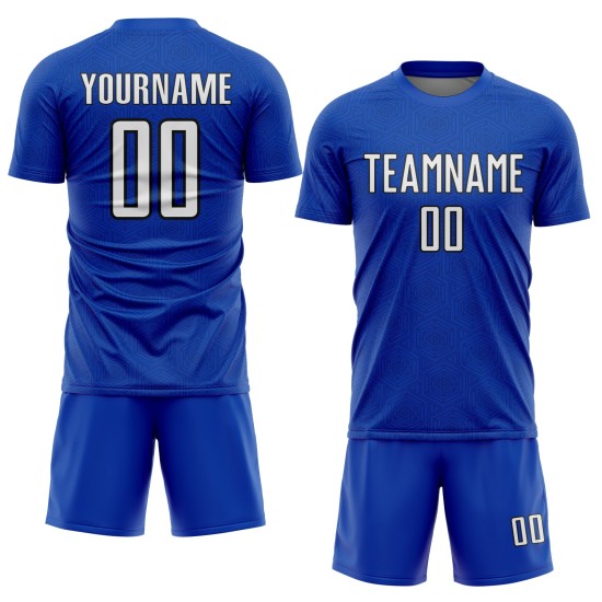 Sublimation Shape White-Black Sports Custom Geometric Blue Soccer Uniform Jersey Thunder Sublimation Shape White-Black Sports Custom Geometric Blue Soccer Uniform Jersey Thunder