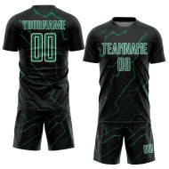 Black Jersey Sports Kelly Soccer Sublimation Custom Green-White Uniform Lightning Black Jersey Sports Kelly Soccer Sublimation Custom Green-White Uniform Lightning
