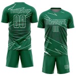Green Sublimation Uniform White Jersey Sports Custom Lines Kelly Soccer Green Sublimation Uniform White Jersey Sports Custom Lines Kelly Soccer