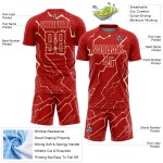 Sublimation Uniform Cream Lightning Custom Jersey Sports Red Soccer Sublimation Uniform Cream Lightning Custom Jersey Sports Red Soccer
