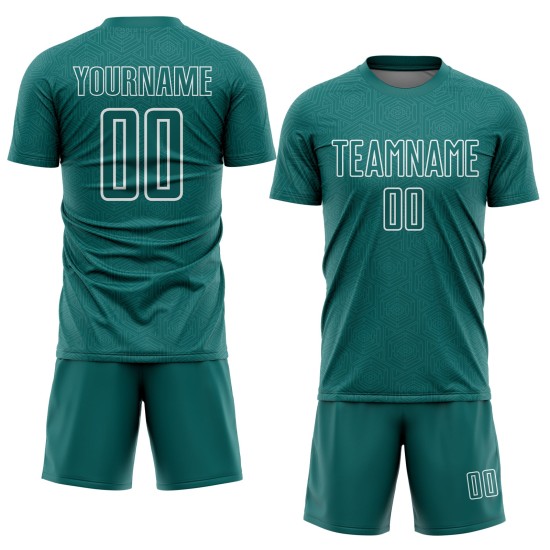 Sublimation Geometric Shape Jersey White Sports Soccer Teal Custom Uniform Sublimation Geometric Shape Jersey White Sports Soccer Teal Custom Uniform