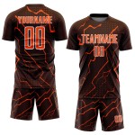 Soccer Brown Sublimation Lightning Jersey Custom Orange-White Uniform Sports Soccer Brown Sublimation Lightning Jersey Custom Orange-White Uniform Sports