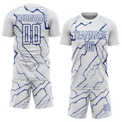 White Royal Jersey Sublimation Uniform Lightning Custom Sports Soccer